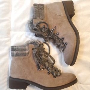 Sam Edelman Taupe Ankle Boots with Fleece Lining NWOT